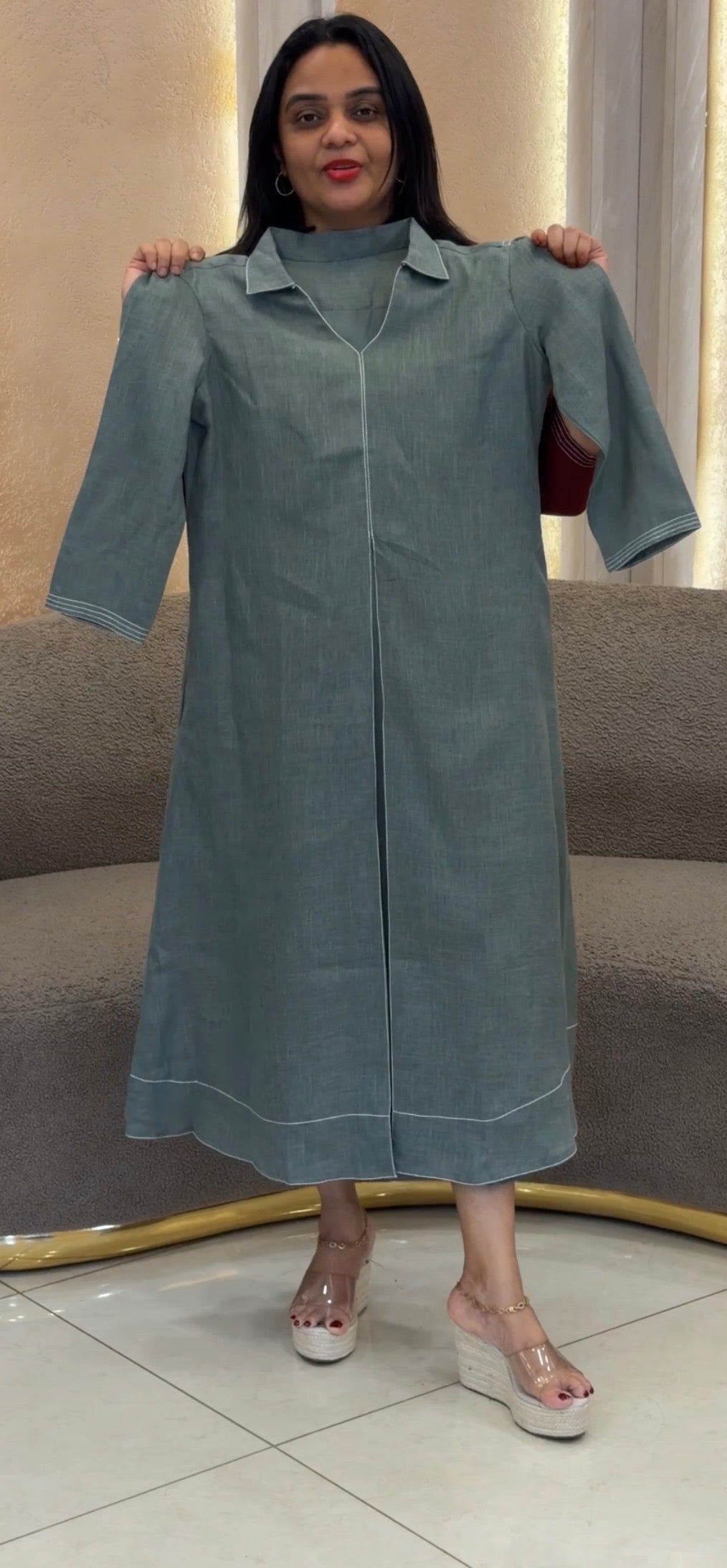 COTTON LINEN FROCKS - NUWA-1275