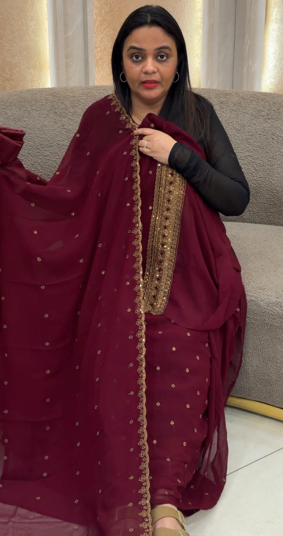 FAUX GEORGETTE UNSTITCHED SALWAR SUITS - NUWA-1098