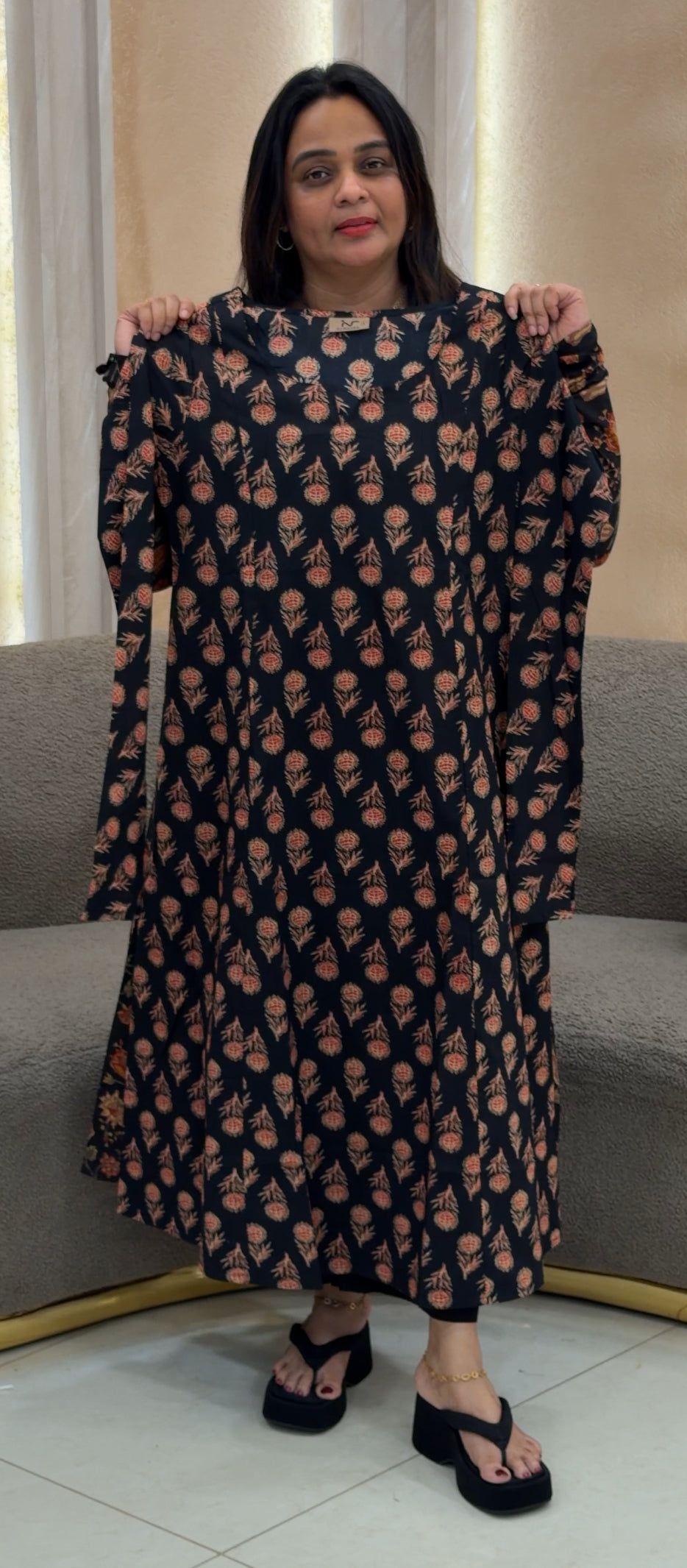 PRINTED COTTON ALINE TOPS - NUWA-151