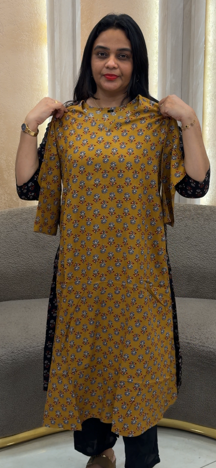 PRINTED COTTON LONG ALINE TOPS - NUWA - 1294
