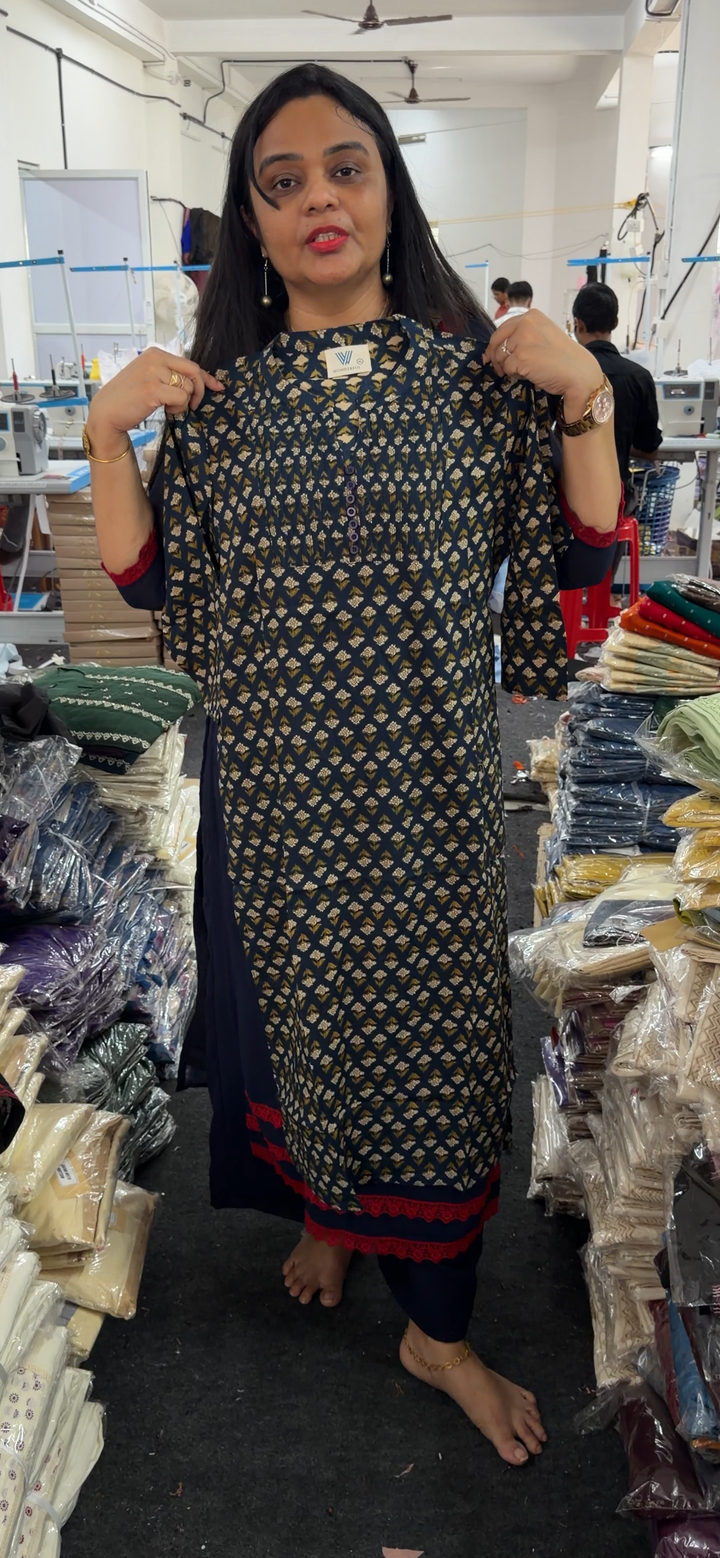 PRINTED RAYON LONG TOPS - NUWA - 2207