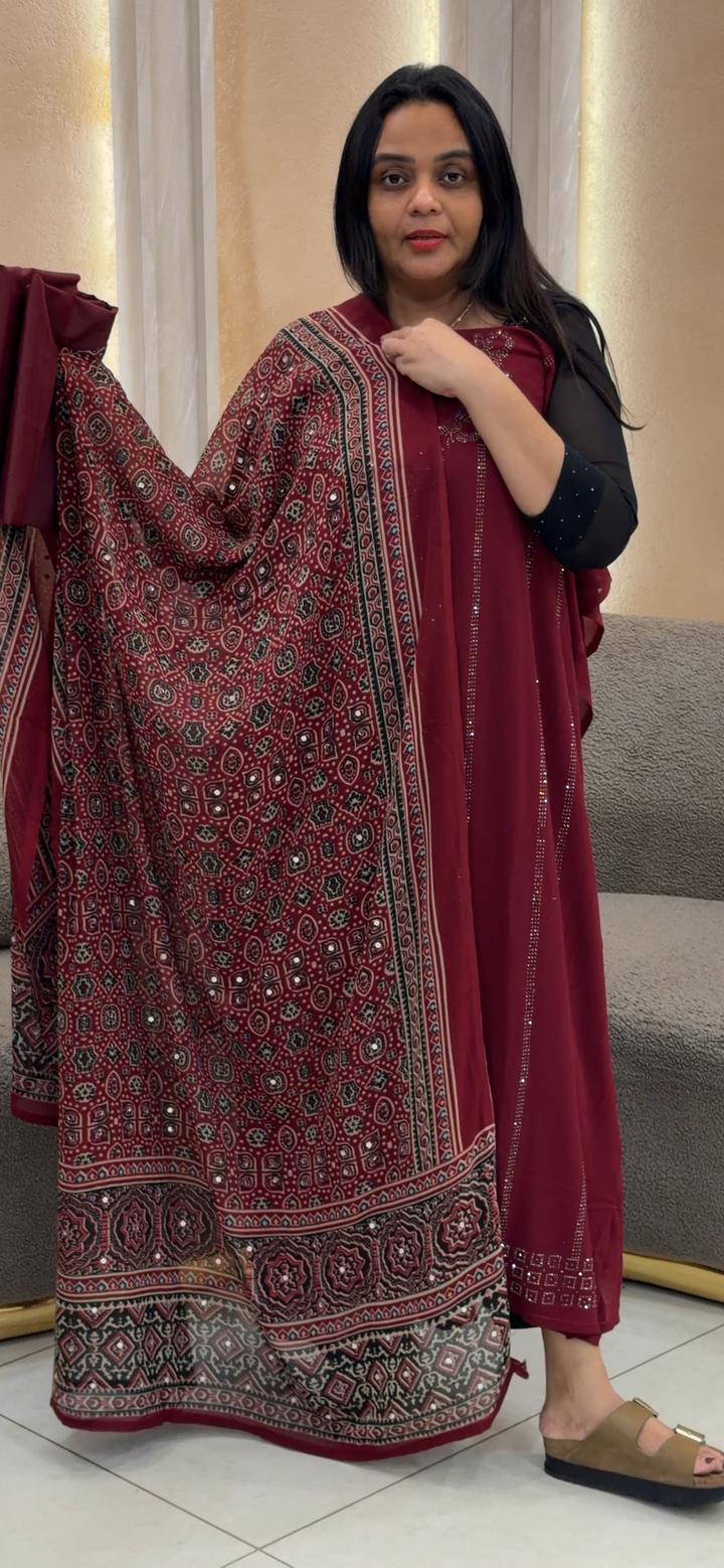 GEORGETTE UNSTITCHED SLAWAR SUITS - NUWA - 1037