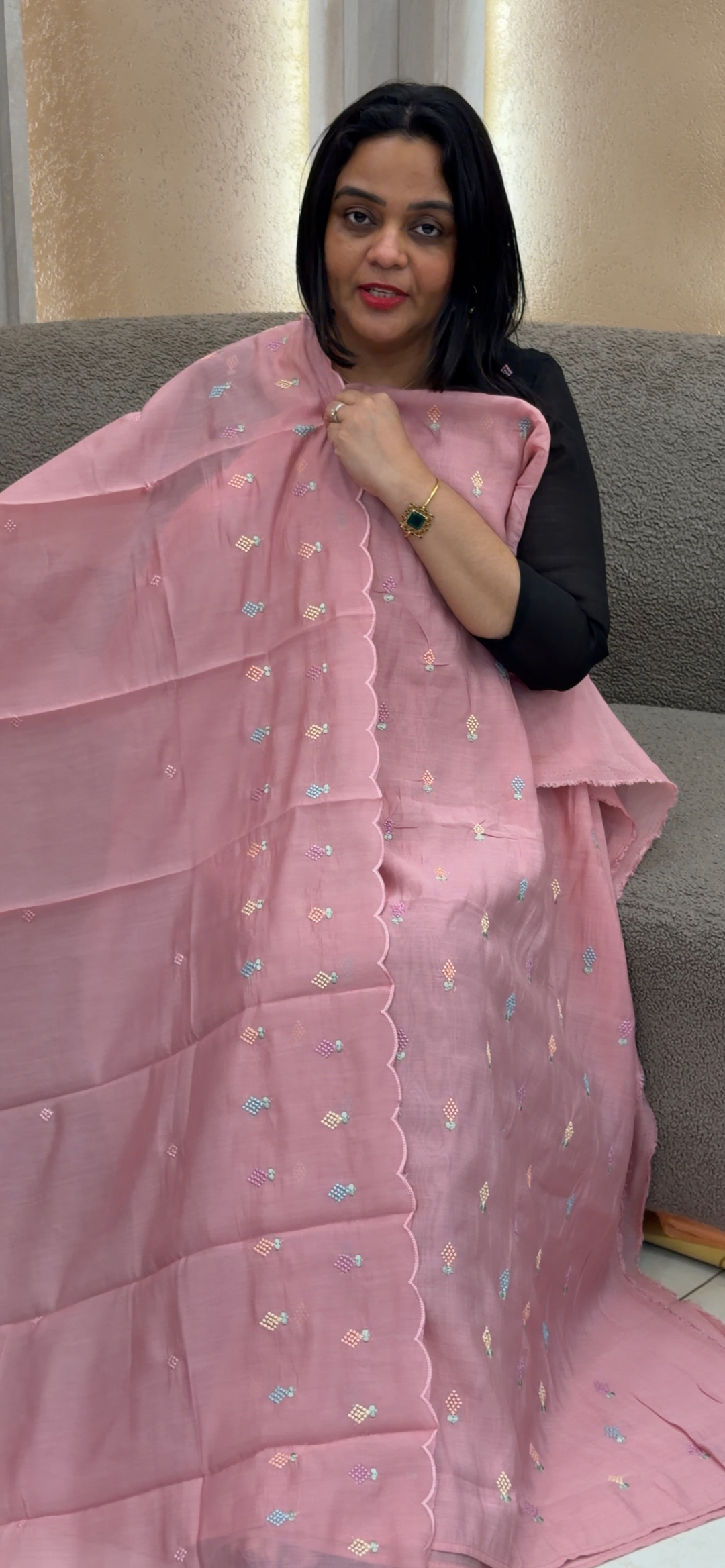 MUL  CHANDERI UNSTITCHED SALWAR SUITS - NUWA - 1482