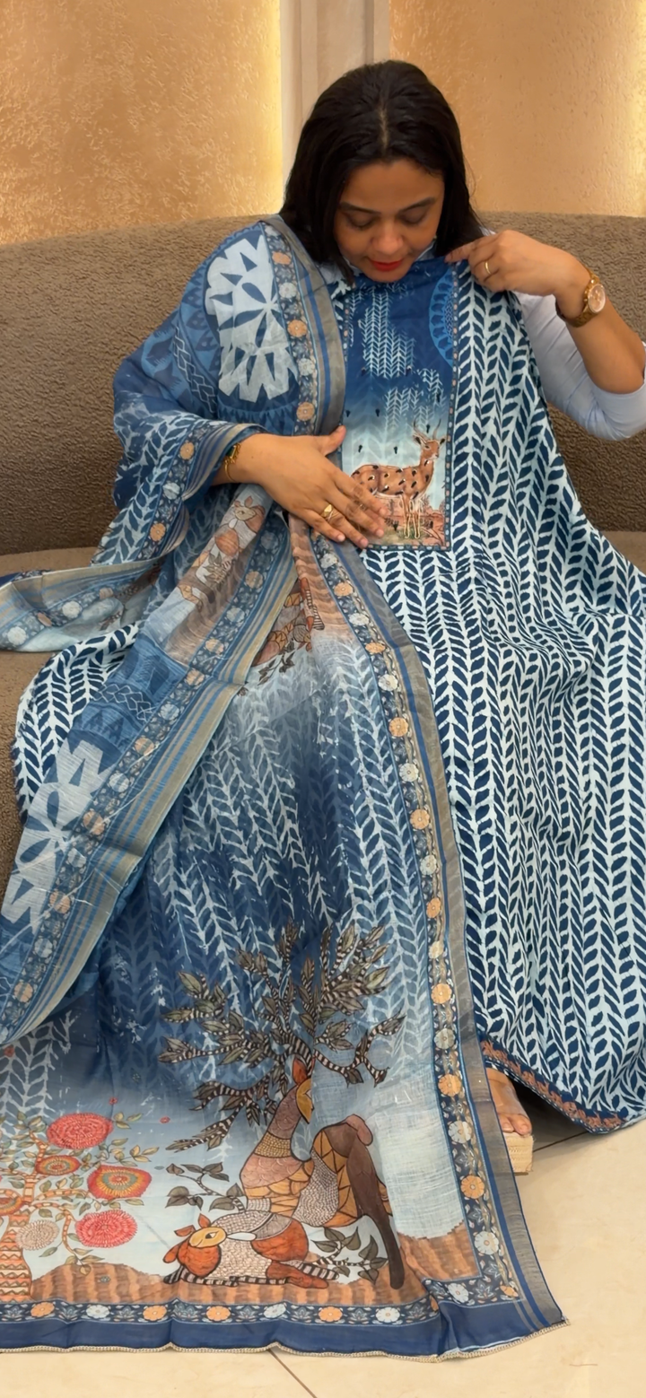 PRINTED COTTON UNSTITCHED SALWAR SUITS - NUWA - 2308