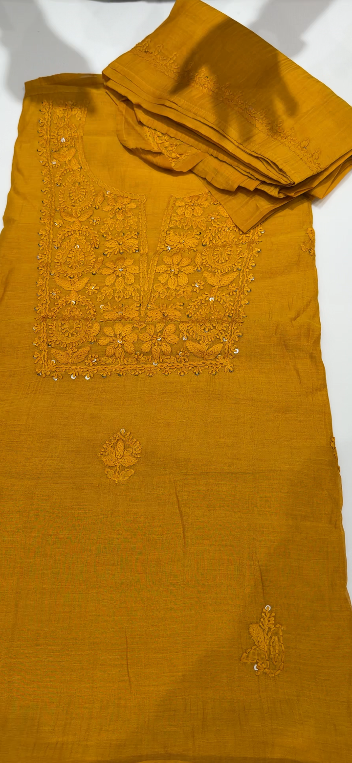 CHIKANKARI UNSTITCHED SALWAR SUITS - NUWA - 1743