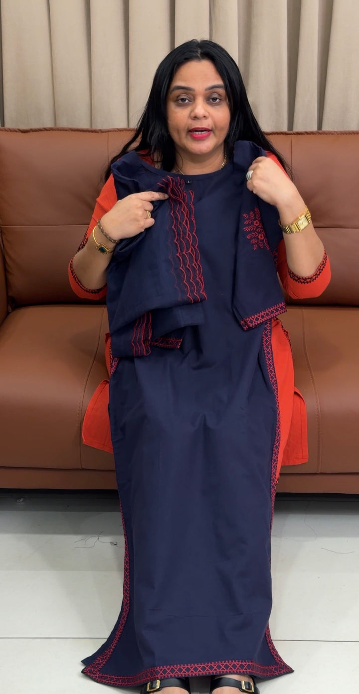 COTTON LINEN TOP,BOTTOM AND DUPATTA - NUWA-2165