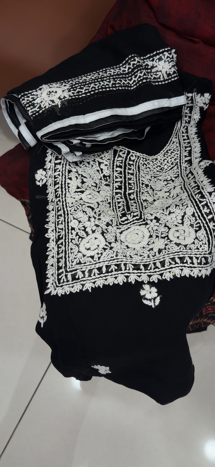 HAND WORKED UNSTITCHED SALWAR SUITS - NUWA - 1503