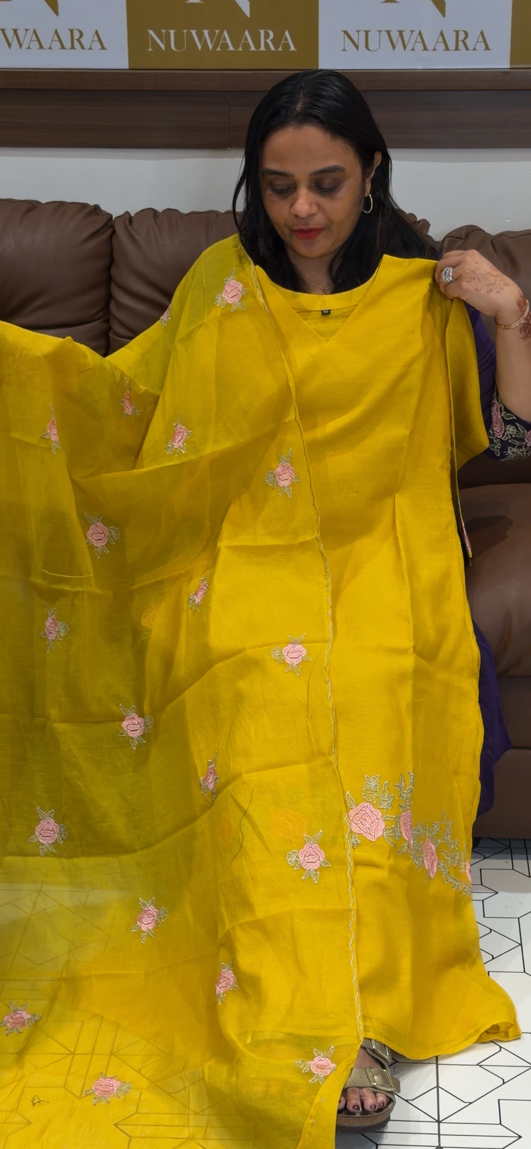 MUL CHANDERI TOP, BOTTOM AND DUPATTA - NUWA - 721