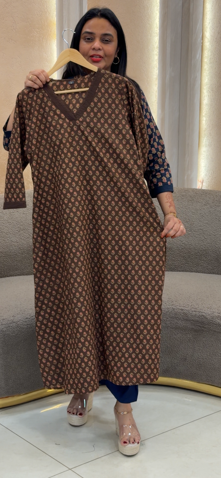 COTTON PRINTED ALINE TOPS - NUWA - 1254