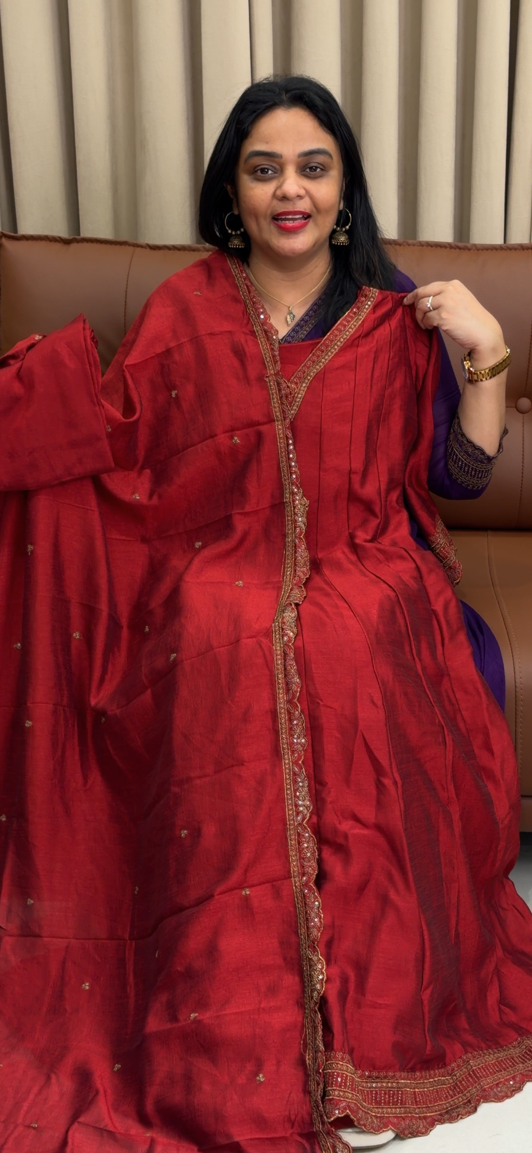 SEMI RAW SILK TOP, BOTTOM AND DUPATTA - NUWA - 1691