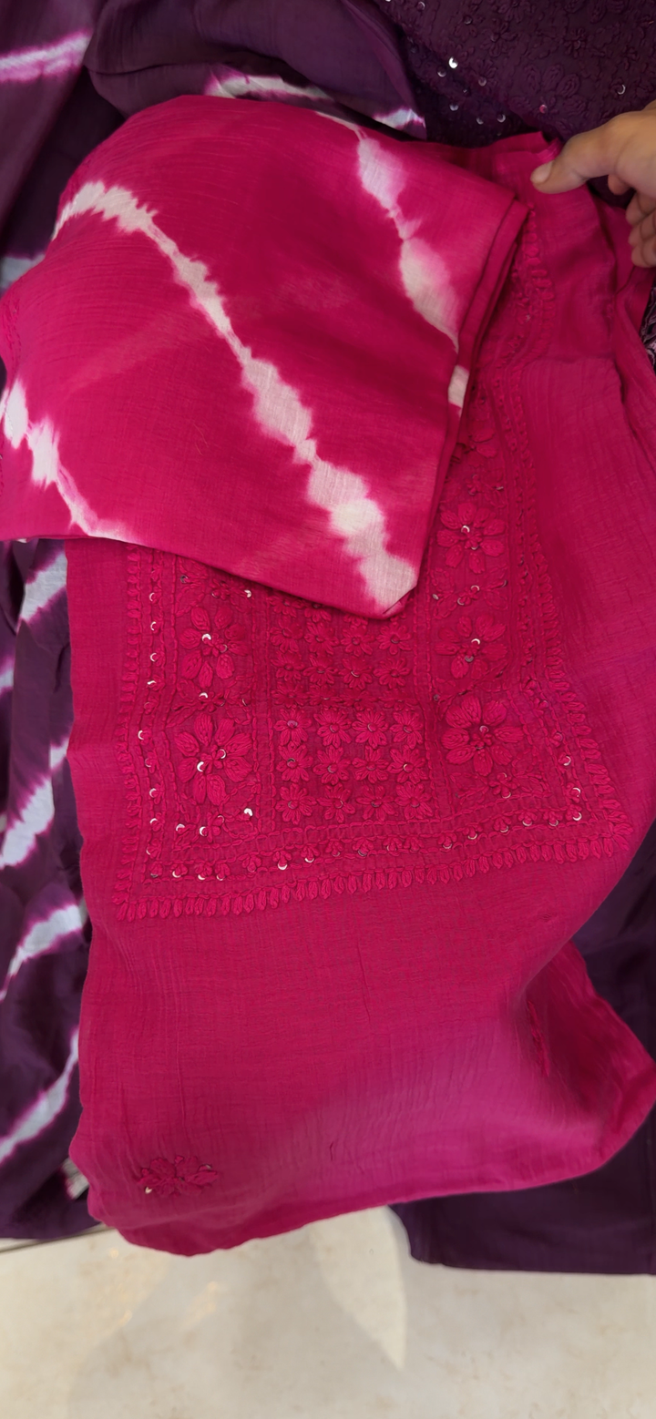 CHIKANKARI UNSTITCHED SALWAR SUITS - NUWA-2060
