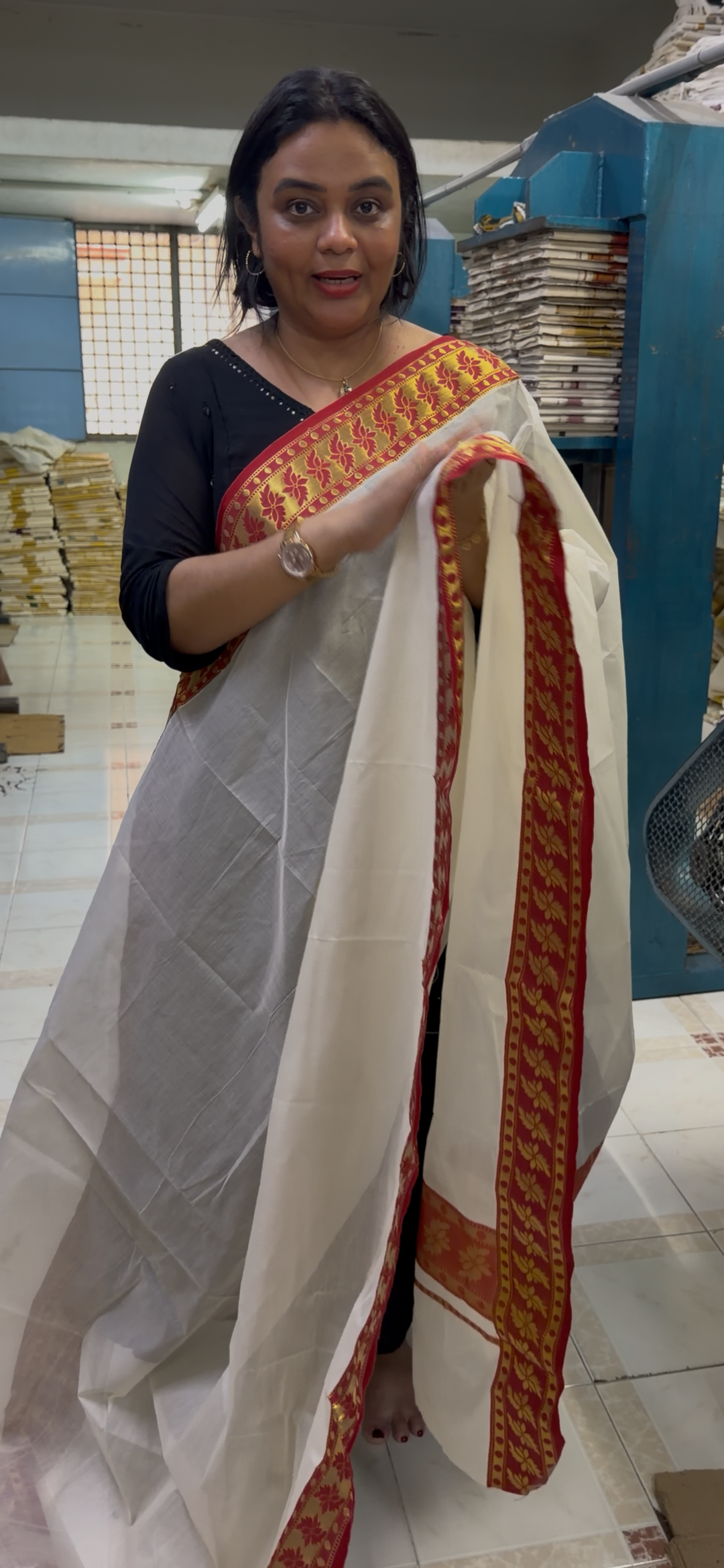 KERALA CREAM SAREES  - NUWA - 1322