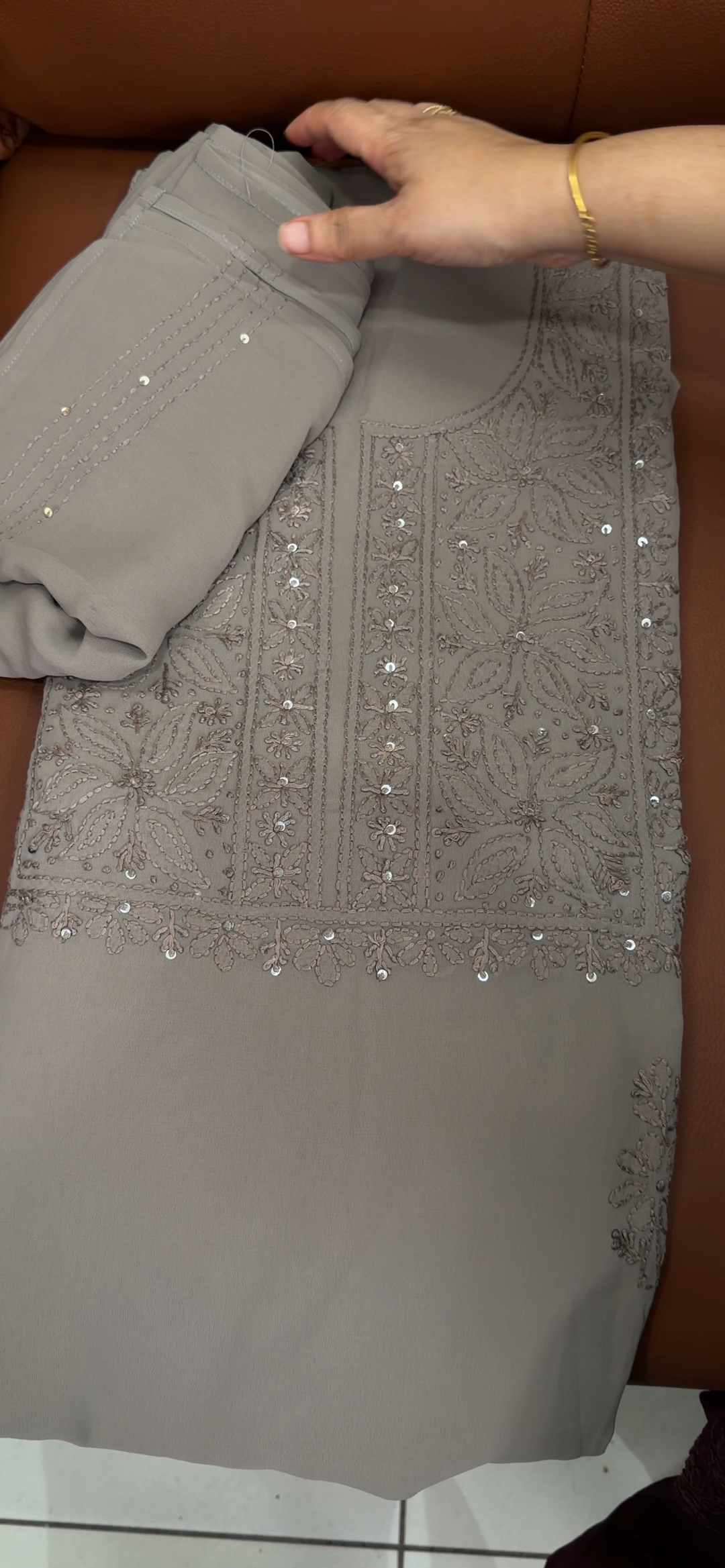 CHIKANKARI UNSTITCHED SALWAR SUITS - NUWA - 1958
