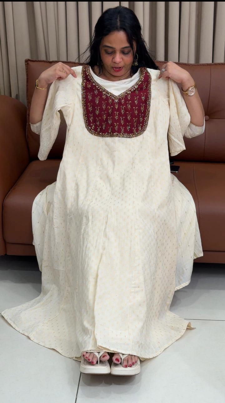 MALAI CHANDERI ANARKALI TOPS - NUWA-1843