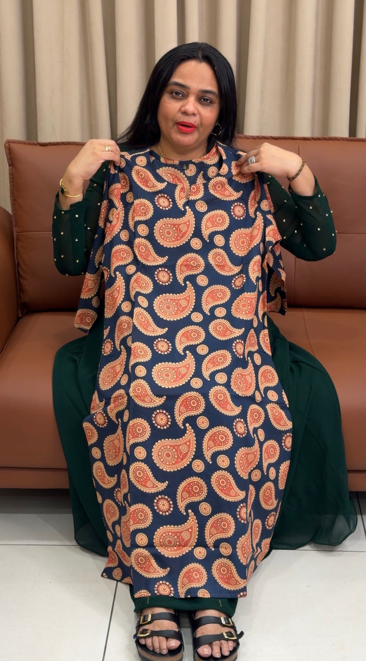 COTTON PRINTED ALINE TOPS - NUWA-2116