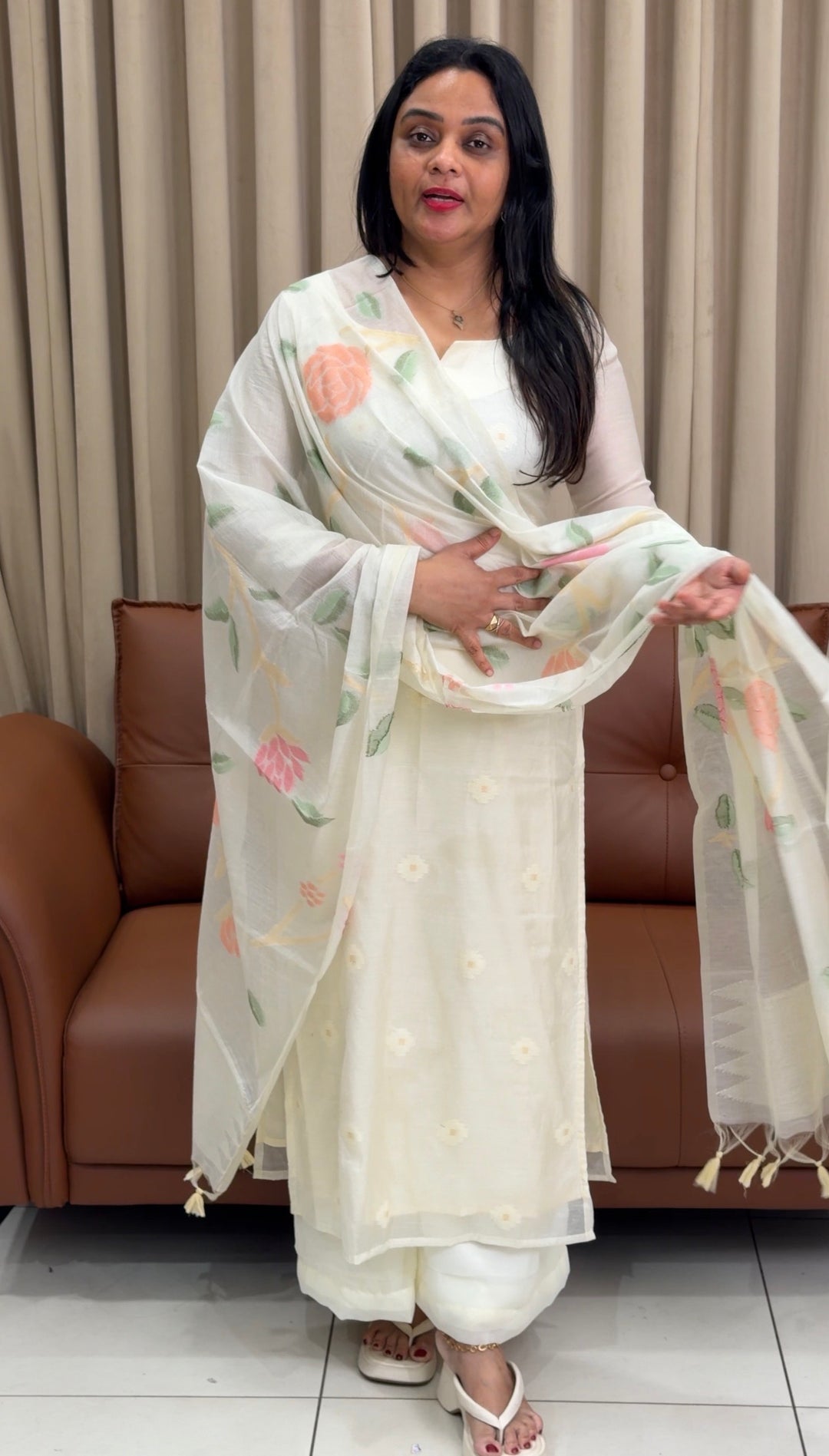 JAMDANI UNSTITCHED SALWAR SUITS - NUWA- 1577