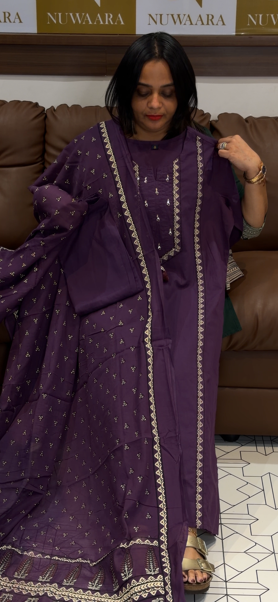 COTTON TOP, BOTTOM AND DUPATTA - NUWA - 689