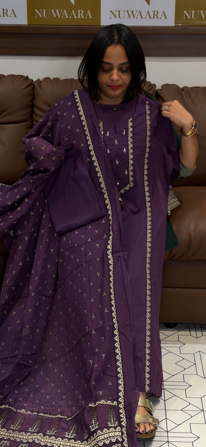 COTTON TOP, BOTTOM AND DUPATTA - NUWA - 689