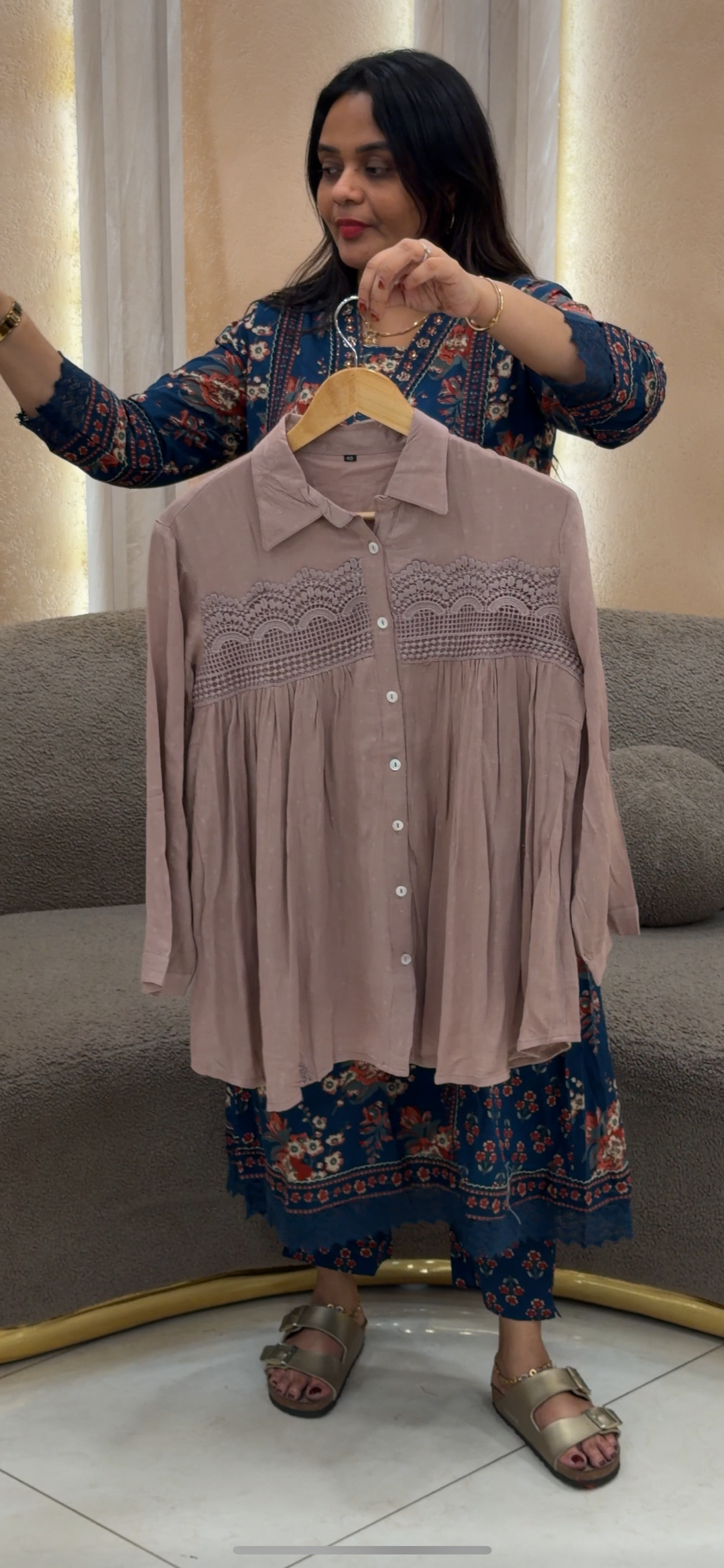 CRUSHED RAYON SHORT SHIRT - NUWA - 440