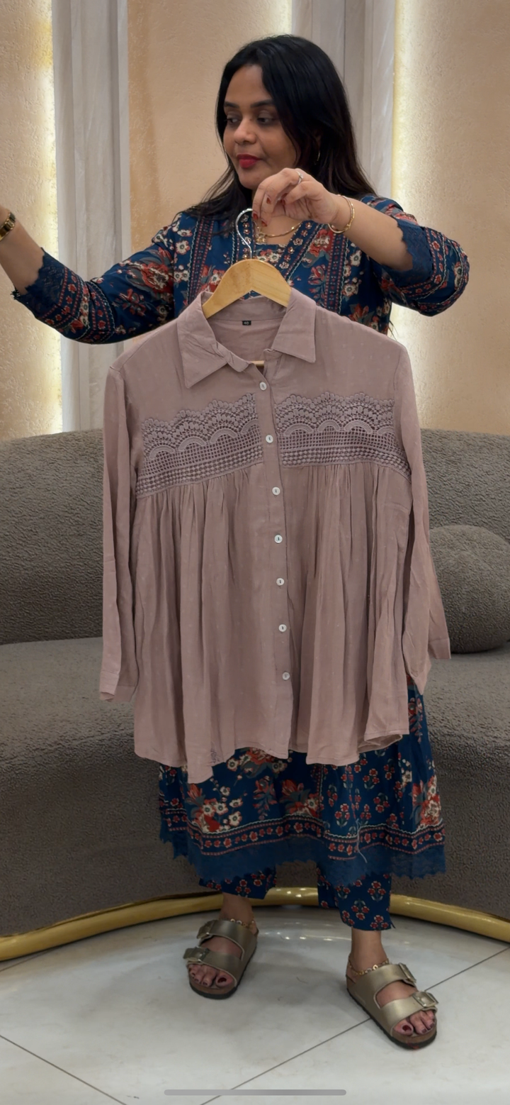 CRUSHED RAYON SHORT SHIRT - NUWA - 440