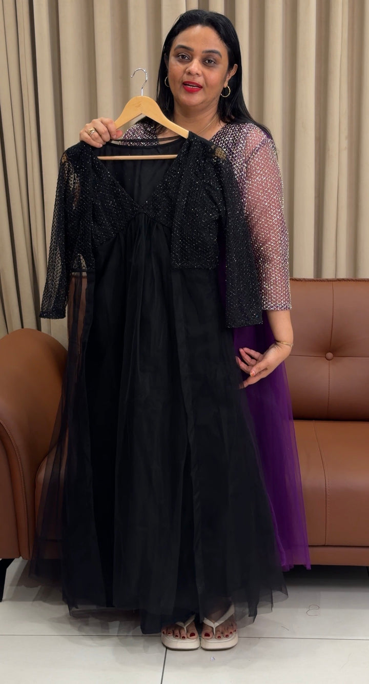 IN-HOUSE  ALIYA CUT NET TOPS AND JACKET - NUWA-1585