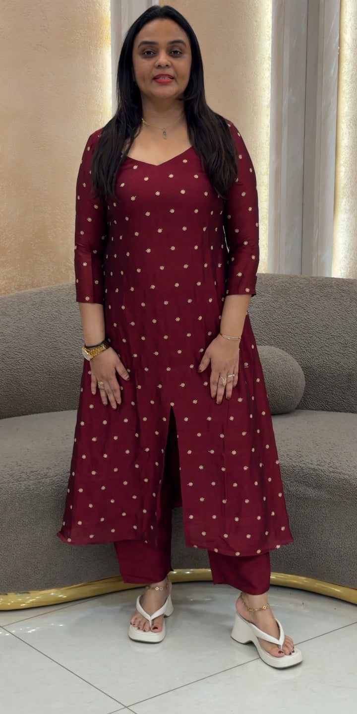 SEMI RAW SILK CO-ORDS SETS - NUWA-1147