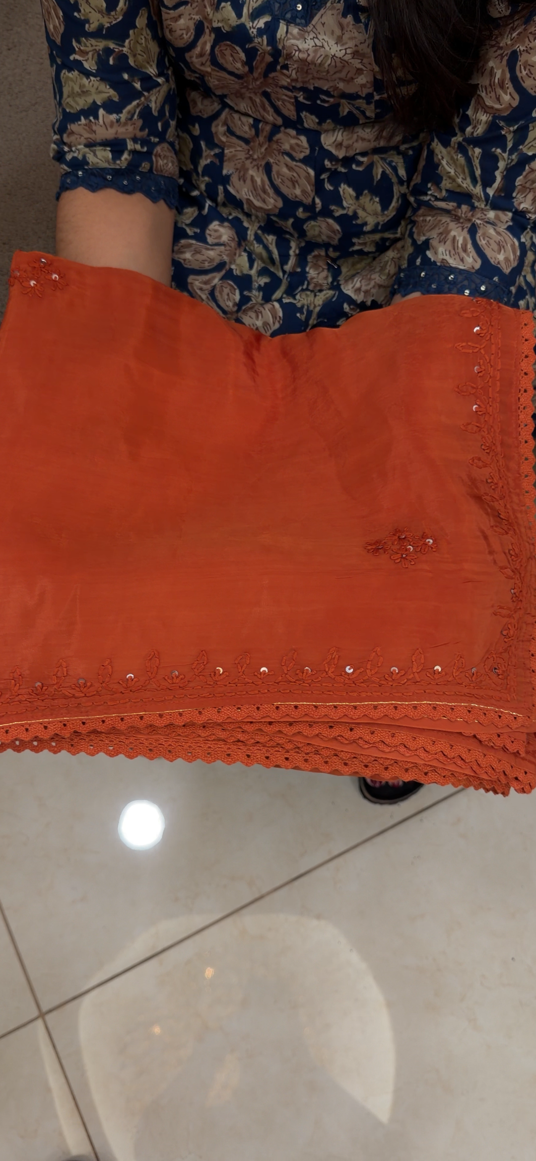 VISCOSE CRAPE CHIKANKARI SAREES - NUWA - 1623