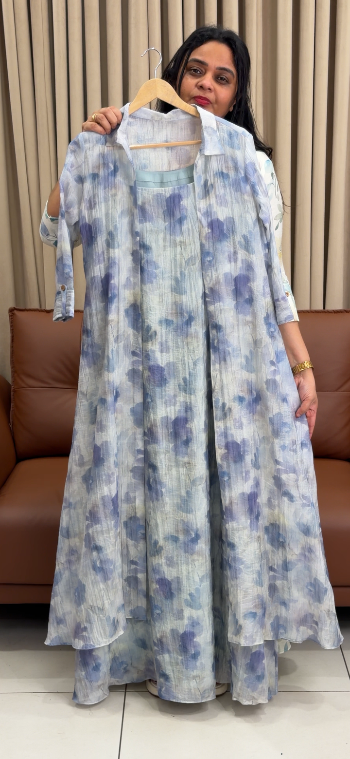 IN-HOUSE PRINTED LINEN TOP AND JACKET - NUWA - 1847