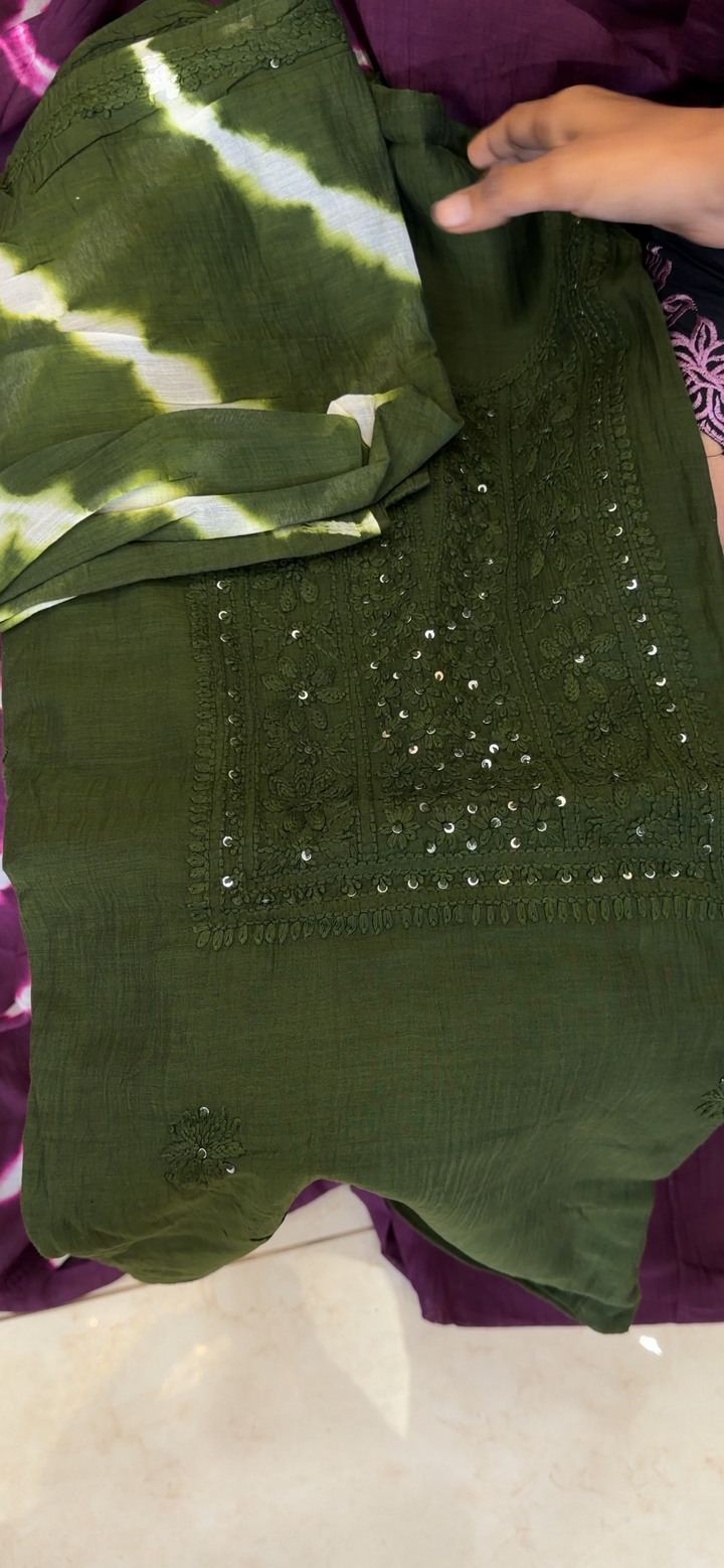 CHIKANKARI UNSTITCHED SALWAR SUITS - NUWA-2060