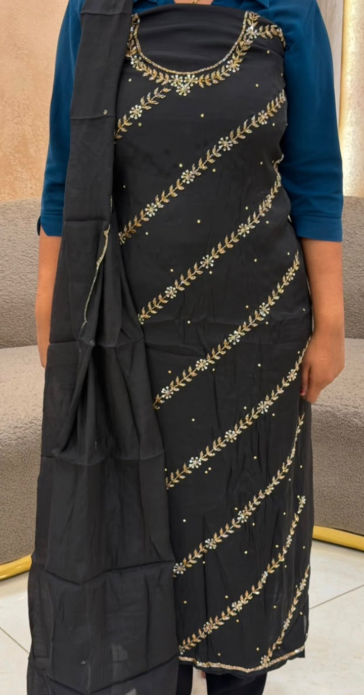 MUL CHANDERI UNSTITCHED SALWAR SUITS - NUWA-2405