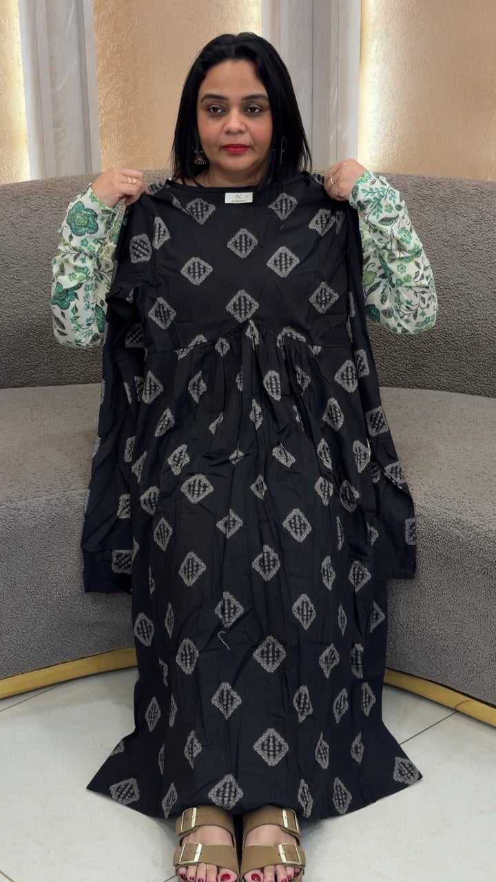 COTTON PRINTED ALINE TOPS - NUWA-1502