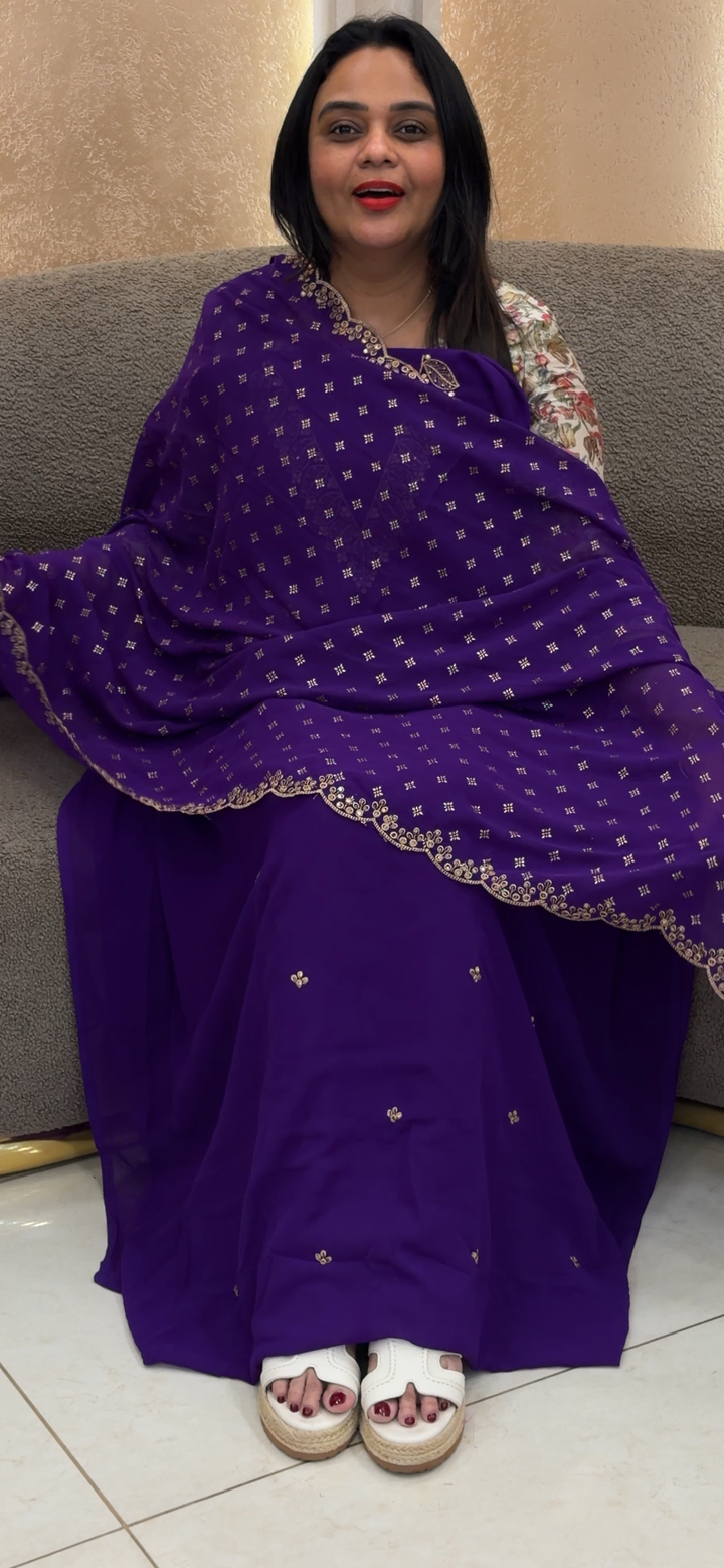 FAUX GEORGETTE UNSTITCHED SALWAR SUITS  - NUWA - 1268