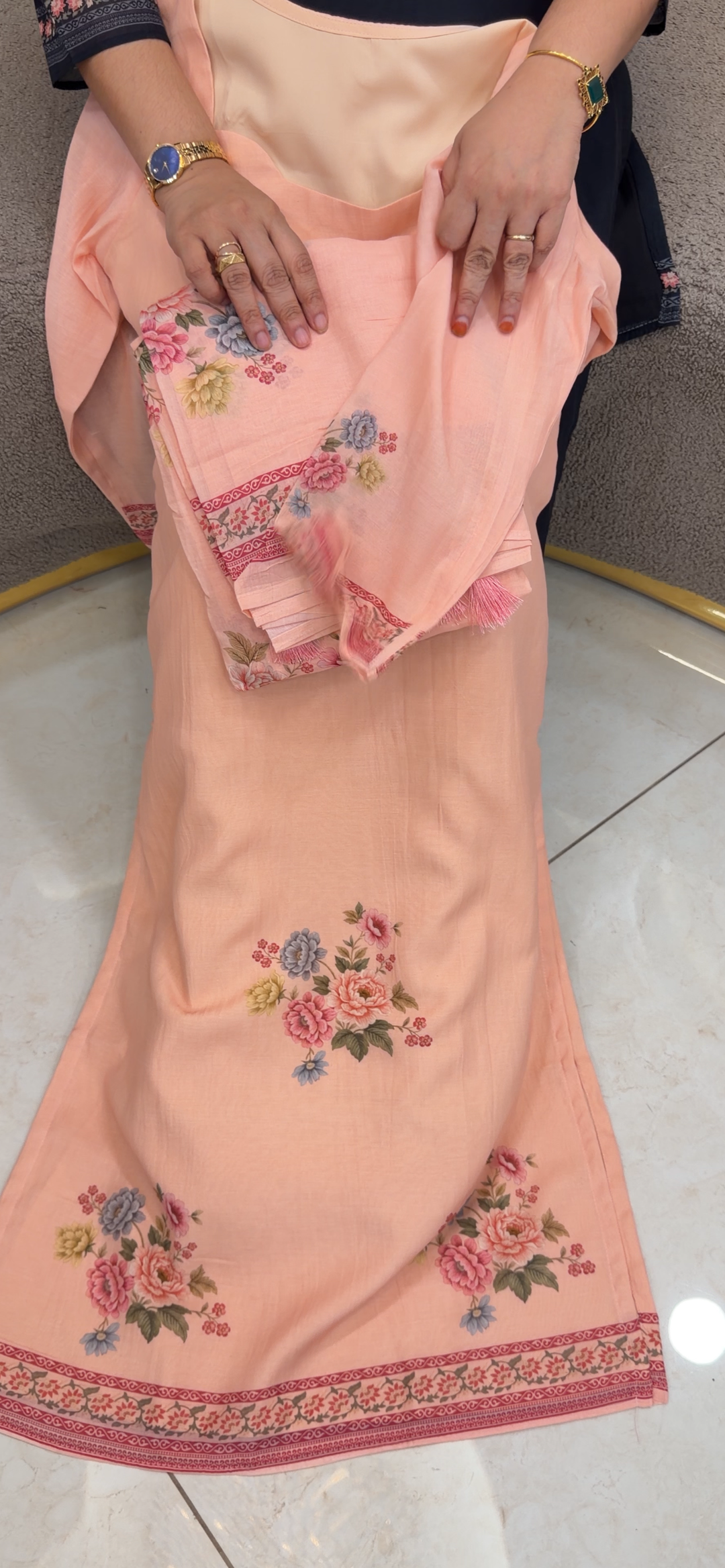 MALAI CHANDERI TOP, BOTTOM AND DUPATTA - NUWA - 1460