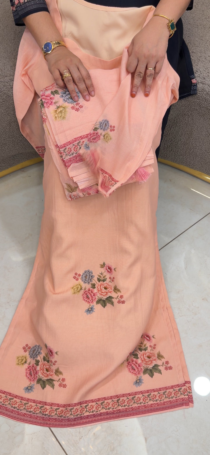 MALAI CHANDERI TOP, BOTTOM AND DUPATTA - NUWA - 1460