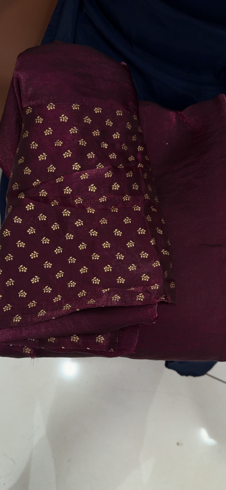 VELVET ORGANZA UNSTITCHED SALWAR SUITS - NUWA - 1989