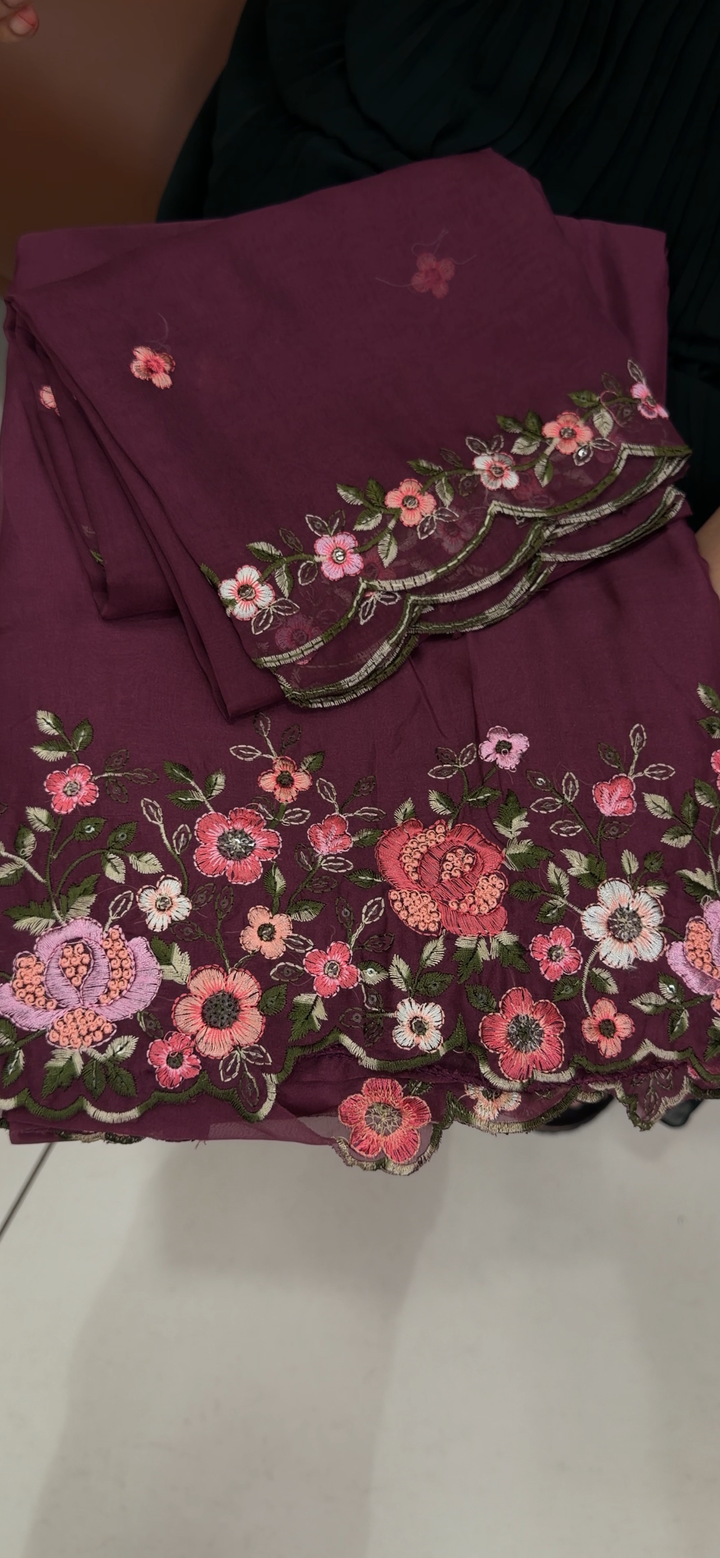 SOFT ORGANZA UNSTITCHED SALWAR SUITS - NUWA - 1892
