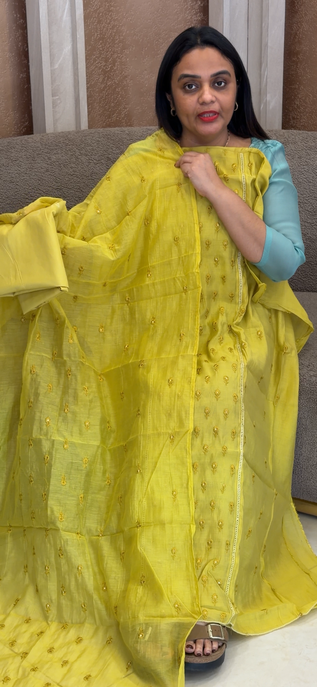 MALAI CHANDERI UNSTITCHED SALWAR SUITS - NUWA - 1041
