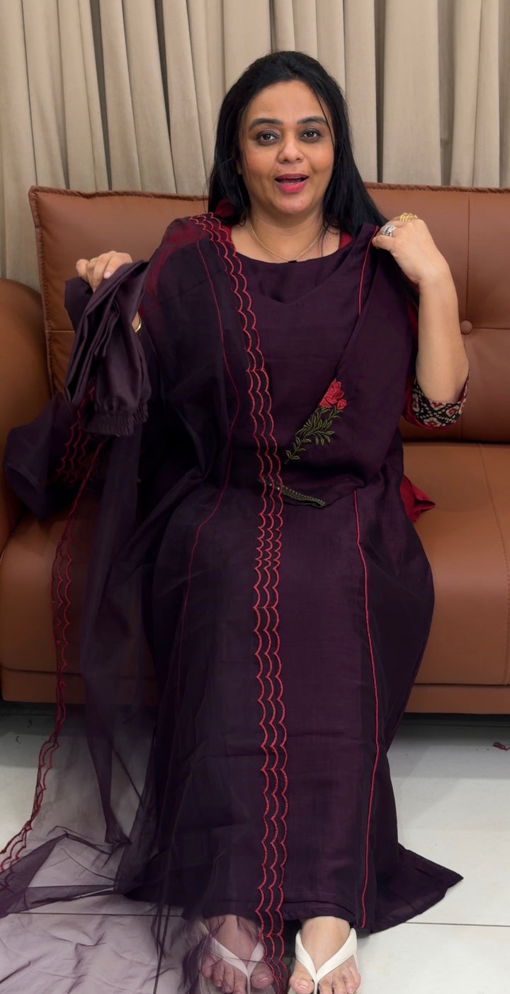 SEMI RAW SILK TOP,BOTTOM AND DUPATA - NUWA-2008