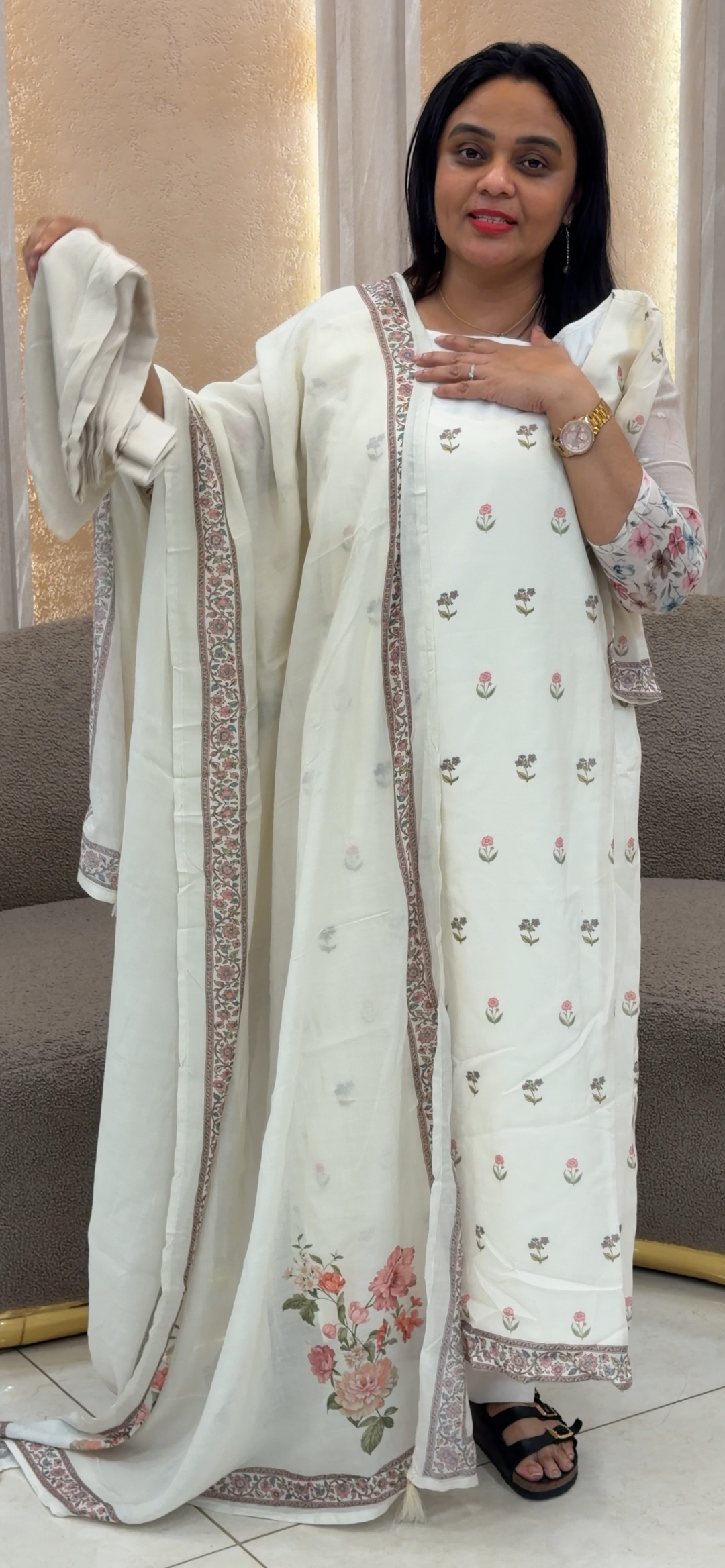IN-HOUSE MUSLIN SILK TOP, BOTTOM AND DUPATTA - NUWA - 2318