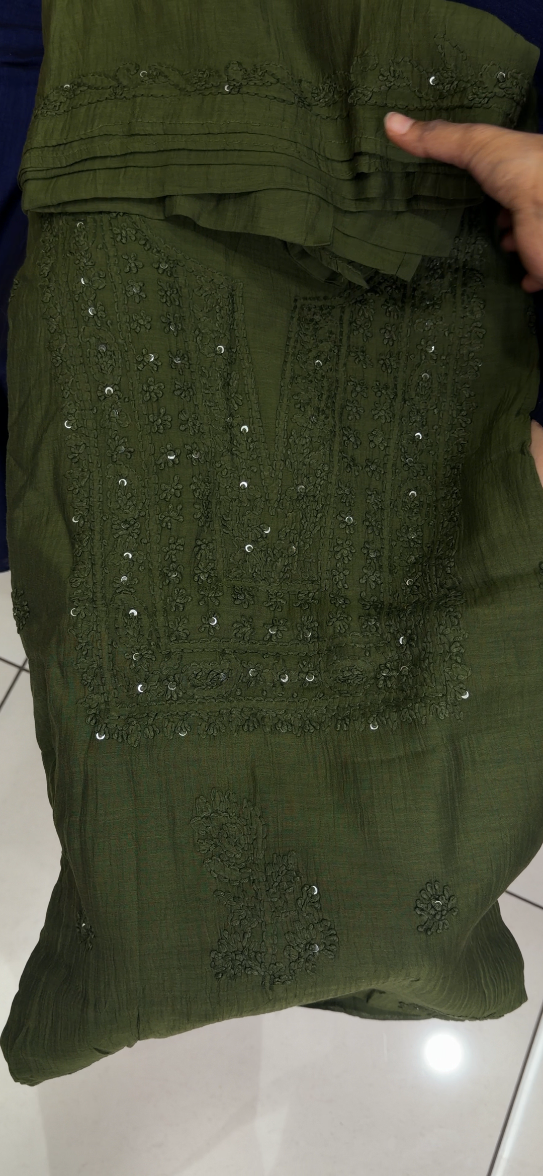 CHIKANKARI UNSTITCHED SALWAR SUITS - NUWA - 2208