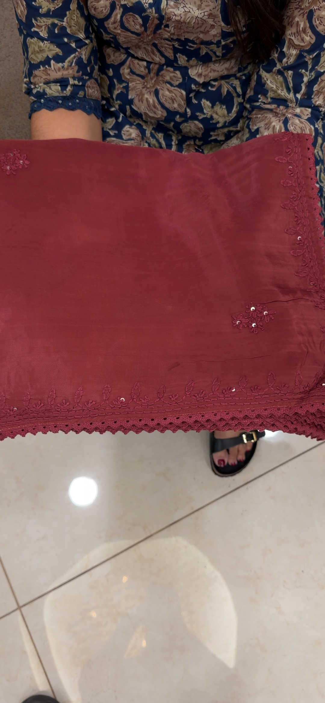 VISCOSE CRAPE CHIKANKARI SAREES - NUWA - 1623
