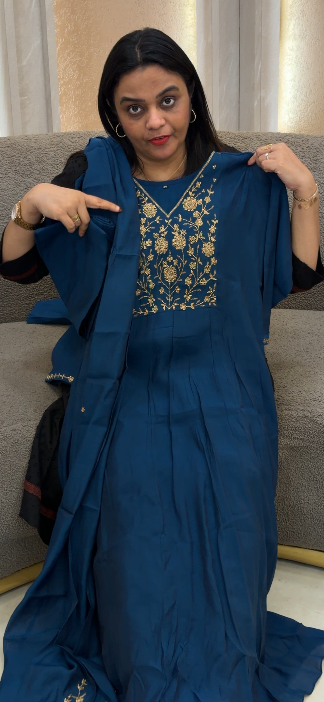 MUL CHANDERI TOP, BOTTOM AND DUPATTA - NUWA - 1111