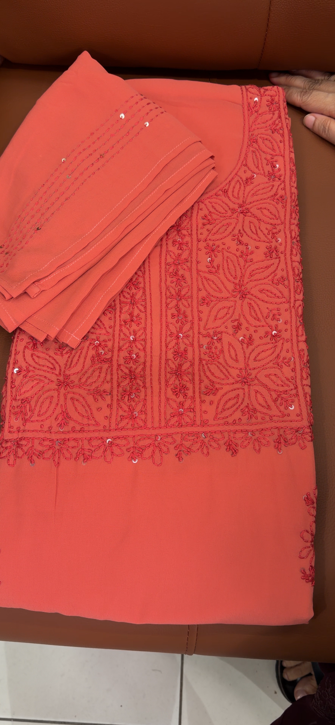 CHIKANKARI UNSTITCHED SALWAR SUITS - NUWA - 1958