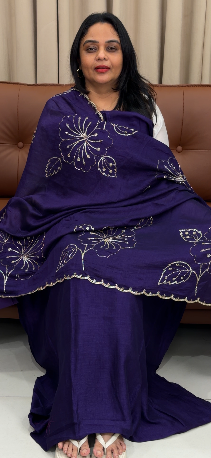 SEMI RAW SILK UNSTITCHED SLAWAR SUITS - NUWA - 1389