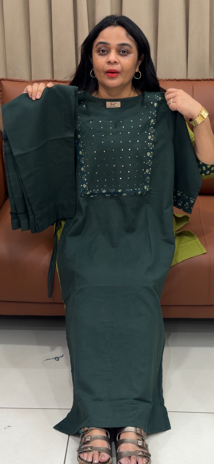 LONG COTTON SLITTED CO-ORD SETS - NUWA - 2418