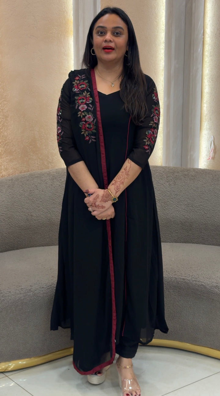 FAUX GEORGETTE TOP,BOTTOM AND DUPATTA - NUWA-1224