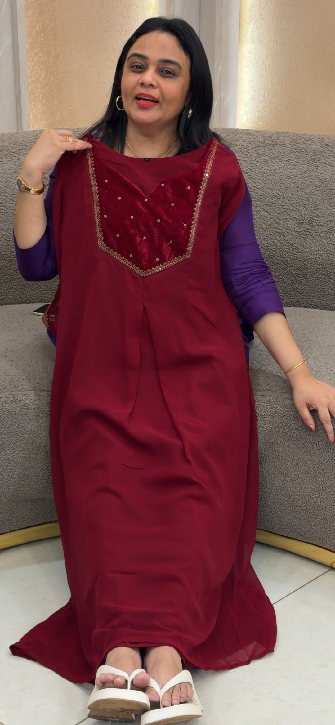 GEORGETTE LONG ALINE TOPS - NUWA - 1409