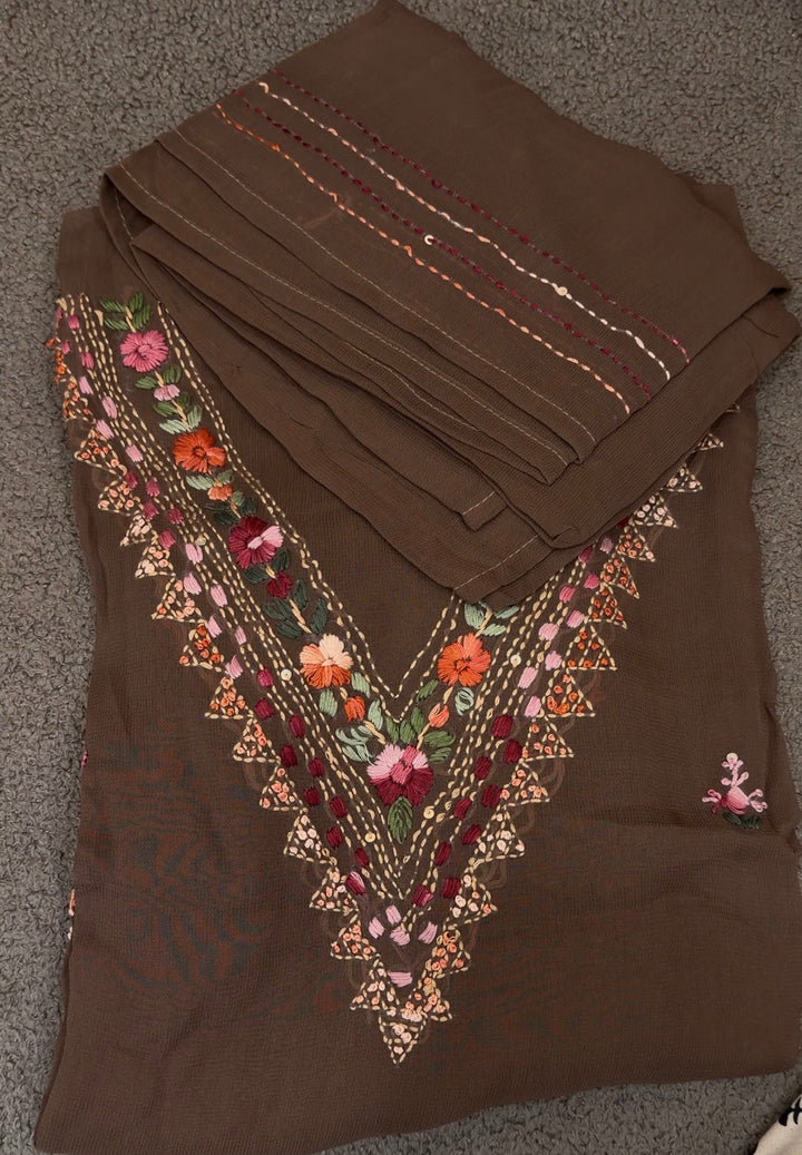 LUCKNOWI CHIKANKARI UNSTITCHED SALWAR SUITS - NUWA-1952