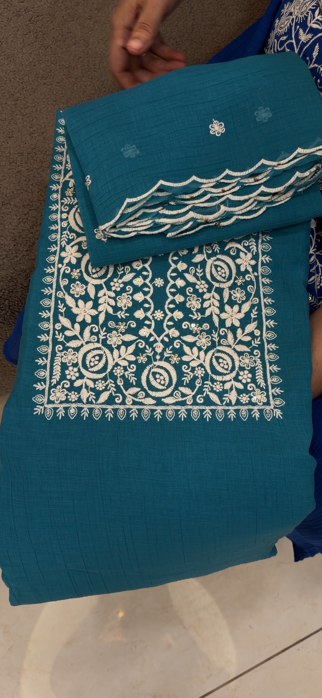 MUL CRUSHED UNSTITCHED SALWAR SUITS - NUWA - 1763