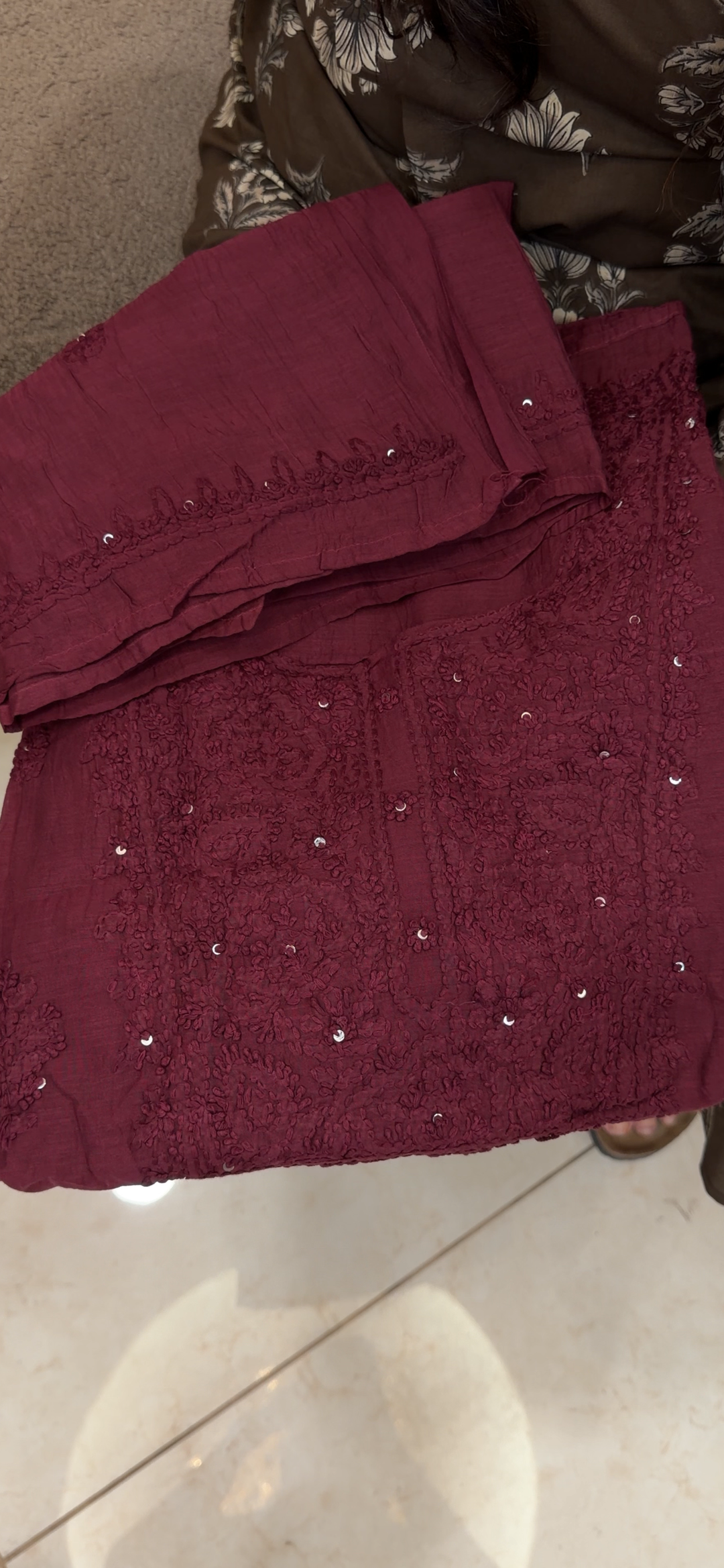 LUCKNOWI CHIKANKARI UNSTITCHED SALWAR SUITS - NUWA - 1396